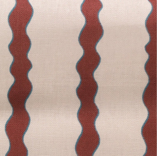 Parker & Jules Scroll Stripe Crimson - Sample